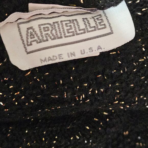 Vintage Black Metallic Knit Sweater Size Medium - Picture 3 of 4